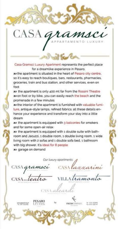 Casa Gramsci Luxury Apartment Песаро Екстериор снимка